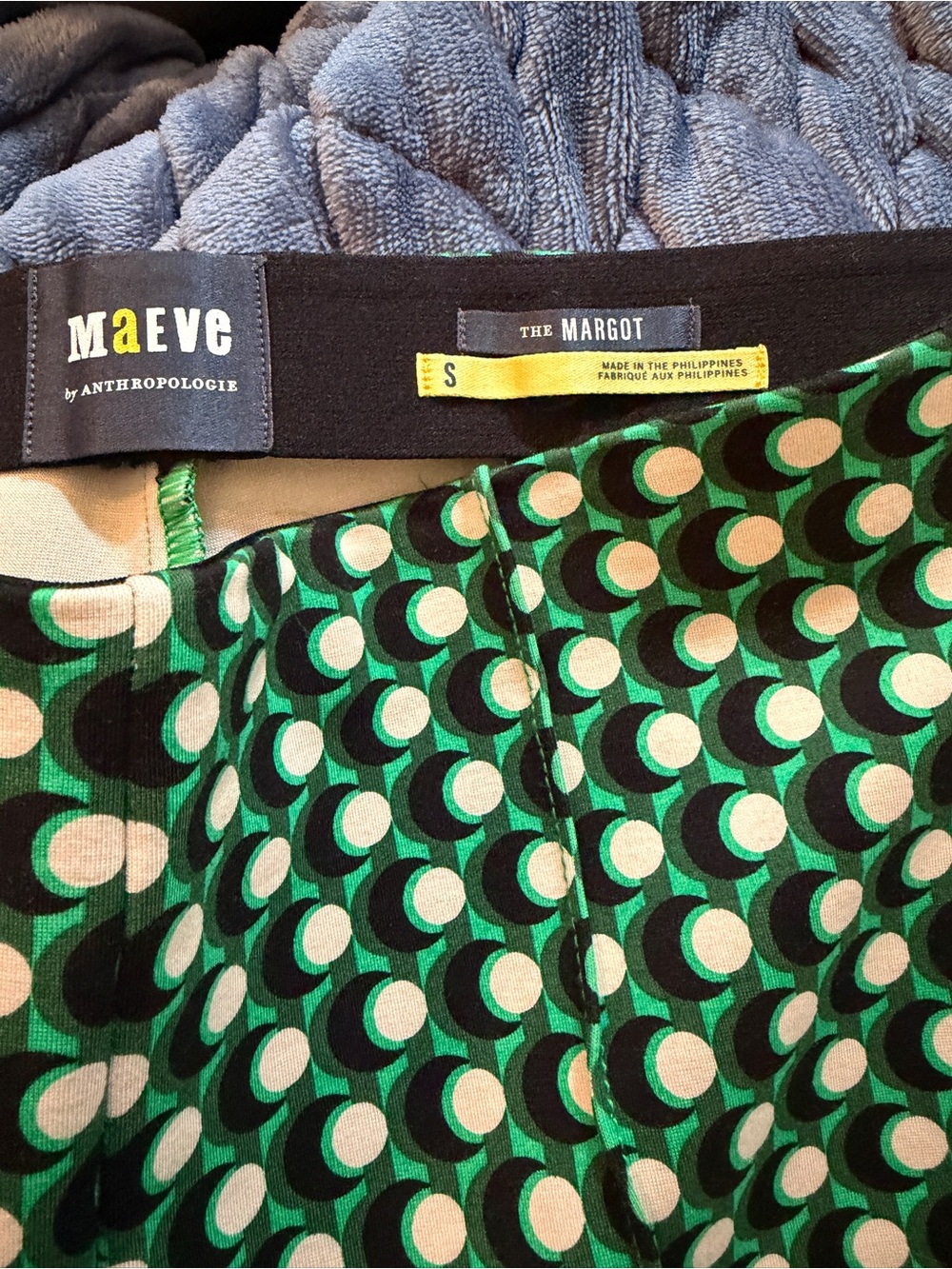 Anthropologie Green and White Polka Dot Ankle Pants - Picture 2 of 4